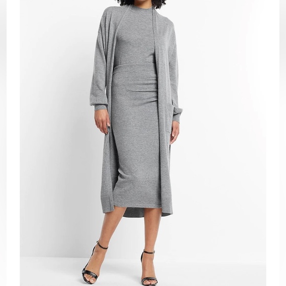 Express Ultra Soft Balloon Sleeve Duster Cardigan - Picture 3 of 9